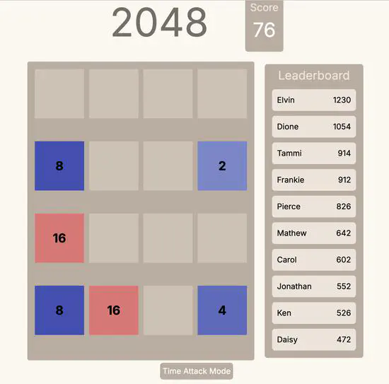 2048 Game with Leaderboard
